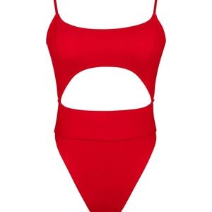 Scoop Neck Cutout Front Ruched Back High Cut Monokini